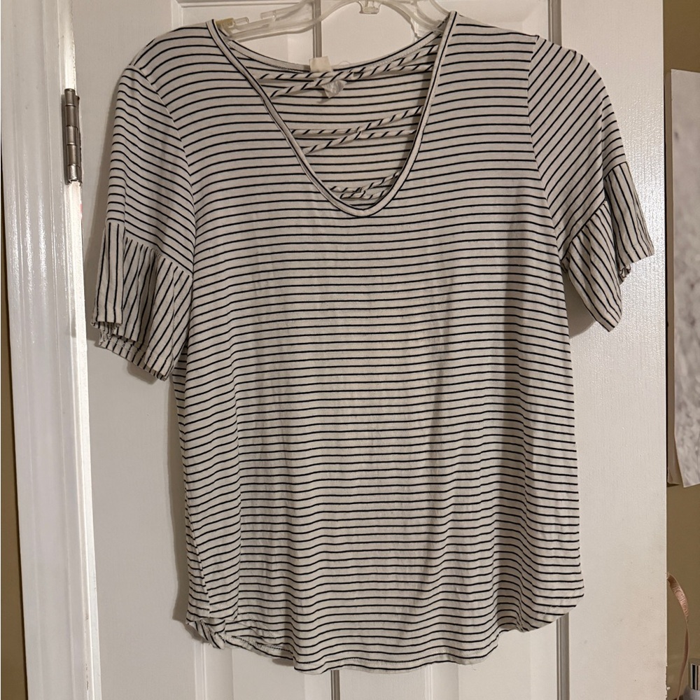 Striped Black and White Women's Top